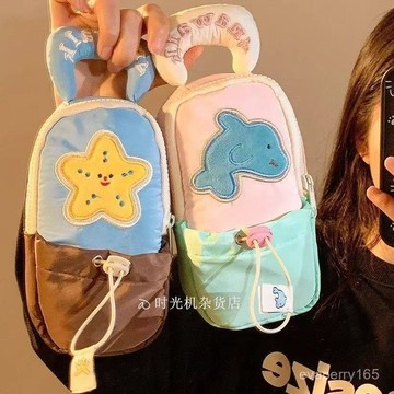 新款創意小海豚筆袋日係高顔值立體筆筒大容量可愛女生便攜化妝包