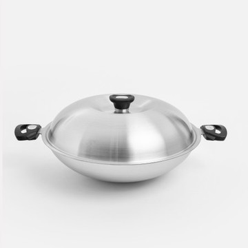 米雅可新型316不銹鋼網紋不沾炒鍋 40cm