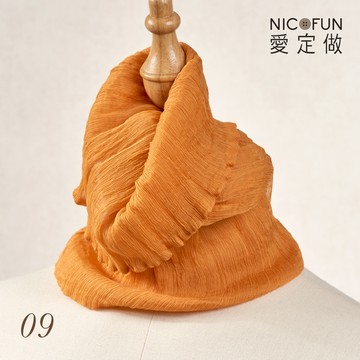 NicoFun 愛定做 木質系33 柳葉絲 保暖圍脖 淺駝圍巾  防風 口罩 高爾夫球 圍巾 領巾 髮帶 桑蠶絲 真絲