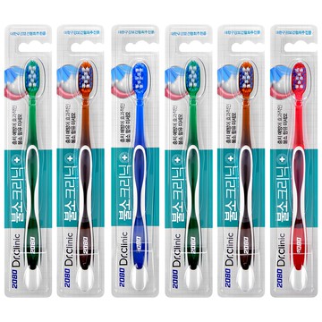 2080 Dr.Clinic 含氟護理系列牙刷 Set 6支  敏感性牙齒牙刷 柔軟度提升4倍 含牙膏成分的Tetra刷毛 符合人體工學的舒適握柄  1組