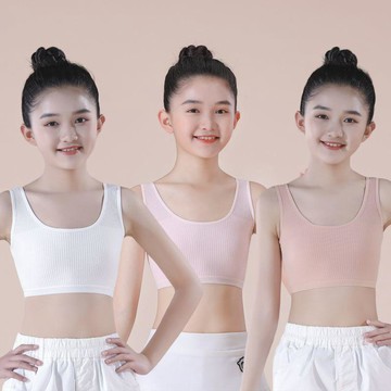 8593 位回頭粉絲🙂6-10-13-15歲女童內衣發育初期學生內衣女孩小學初中生抹胸小背心9ZY6