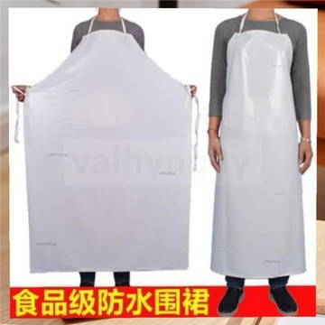 白色PVC防水圍裙 防油耐痠堿 廚房耐髒皮防水圍裙 食堂水産圍裙 耐酸堿加厚食品圍裙 廚師飯單 洗碗圍裙圍兜 valhy