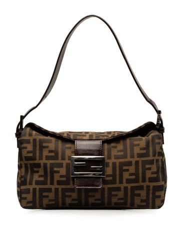 Fendi Pre-Owned - 2000-2015 Zucca Double Flap shoulder bag - women - Canvas - One Size - Brown