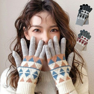 加厚加絨針織手套 毛線手套 冬天手套 保暖手套 防風手套 防寒手套 禦寒手套 學生手套【IB013】99750走走去旅行