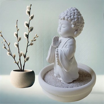 淨念吉祥小佛之初心 - 珪藻擴香石小盤套組 居家香氛 佛藝與香氛