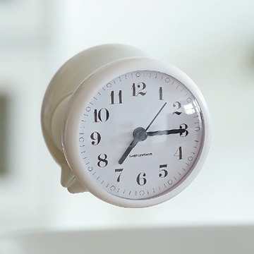 日本 霜山 壁掛立式兩用雙吸盤防水小型時鐘