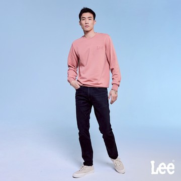 Lee 705 彈性中腰標準小直筒牛仔褲 男 黑色洗水 LB417068123