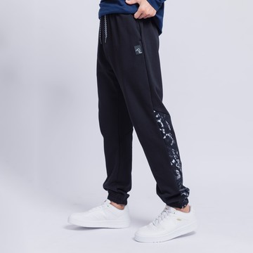 KINGO男款｜黑色寬鬆縮口長褲 421303