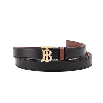 BURBERRY TB金字LOGO雙面3cm皮帶(黑棕)