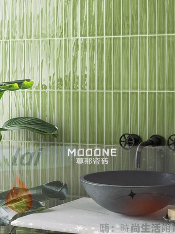 免運 可開發票 瓷磚 馬賽克磚 藝術磚 新款簡約長條小磚商業空間衛生間廚房內墻磚綠色藝術磚藍色瓷磚