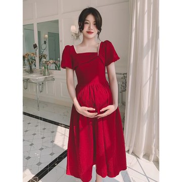 孕婦敬酒服新娘2025新款結婚回門禮服訂婚連衣裙大碼胖mm遮肚子夏