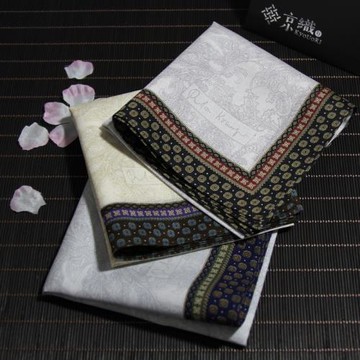 日本制棉質印花方巾手帕佩斯利花紋薄純棉男士商務全棉手絹擦汗