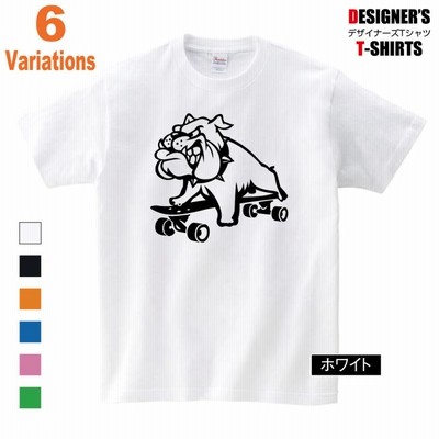 Tシャツ スケボー スケートボード ブルドッグ プリント メンズ ...