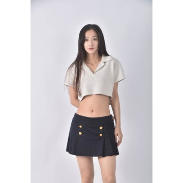 (2XL) knights bridge百褶藍色短裙二手衣