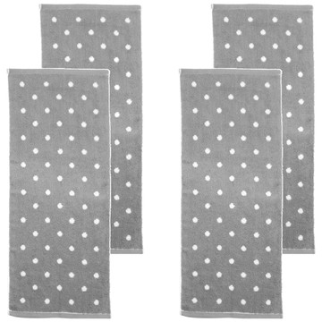 MORINO 摩力諾 純棉花漾圓點毛巾 MO775  灰色  4條