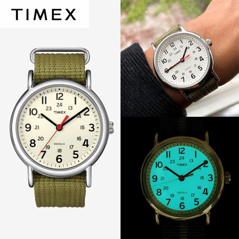 TIMEX タイメックス ウィークエンダー T2N651 腕時計 セントラルパーク メンズ レディス グリーン インディグロナイトライト |  LINEブランドカタログ