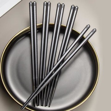 日式筷子尖頭極細家用高檔耐高溫不發霉高級感輕奢黑色洗碗機可用