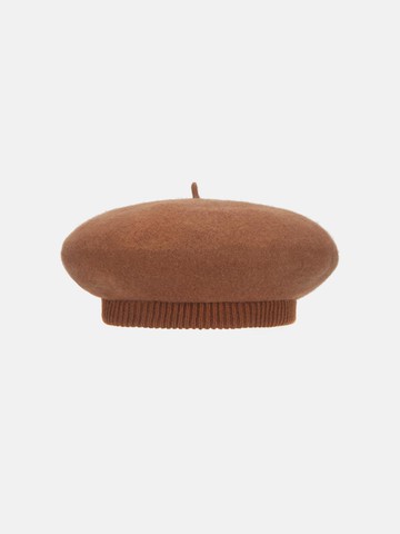 Patch wool beret camel