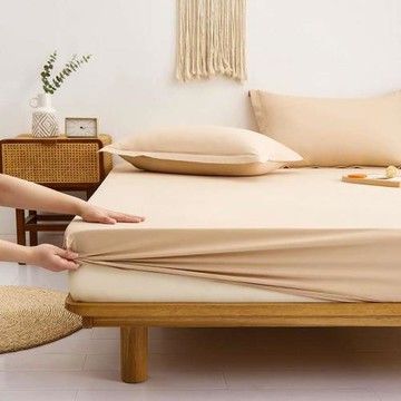 素色全棉床笠床包精梳棉床上用品學生宿舍單人雙人一圈皮筋不移動