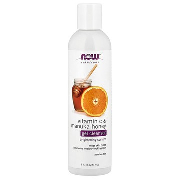 NOW Foods, Solutions，洗面乳， 維生素 C 及麥盧卡蜂蜜，8 液體盎司 (237 毫升)