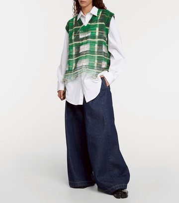 Maison Margiela Distressed checked mohair-blend sweater vest