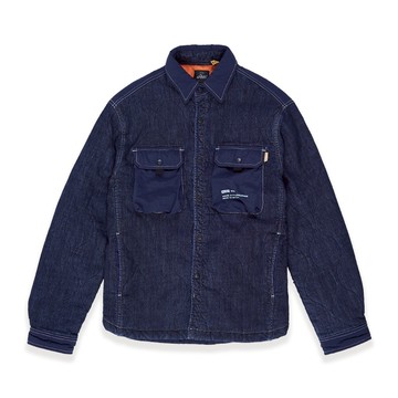 5th STREET｜中性｜鋪棉格襯衫外套｜石洗藍