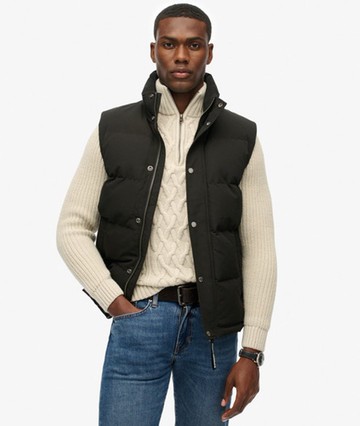 Superdry Men's Non-hooded Everest Gilet Black Size: Xxl