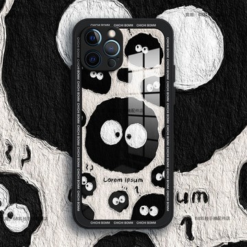 玻璃殼IPHONE17 pro max手機殼蘋果17AIR 6SPLUS 6PLUS 8 7 8PLUS X XR黑煤球
