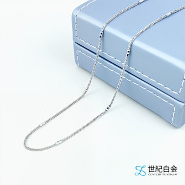 【世紀白金】Pt950鉑金項鍊 AB拼接鍊 歐美時尚 不對稱方格鍊 造型鎖骨鍊 生日禮物