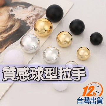 【台灣12h出貨】球型拉手 圓球亮面拉手 單孔拉手 衛浴抽屜櫥櫃 門板窗戶 簡約風格 金色銀色 黃銅底座 現貨 發票