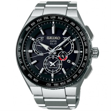 seiko SK037 精工錶 Astron 8X53-0AV0D(SBXB123J)時尚鈦兩地時間太陽能GPS校時腕錶/黑面46mm｜樂天領券現折★全館特惠中★指定刷卡回饋10%