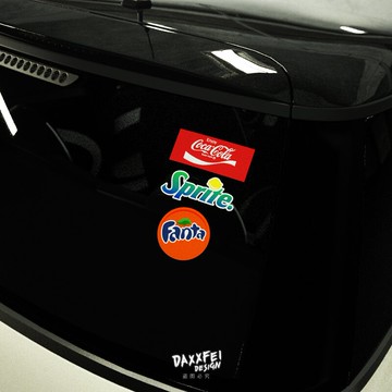 大飛車貼  汽水創意貼紙 汽車后擋風側窗玻璃角標 摩托車尾箱貼