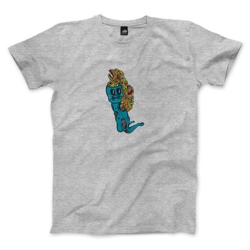 跪人 - 深麻灰 - 中性版T恤