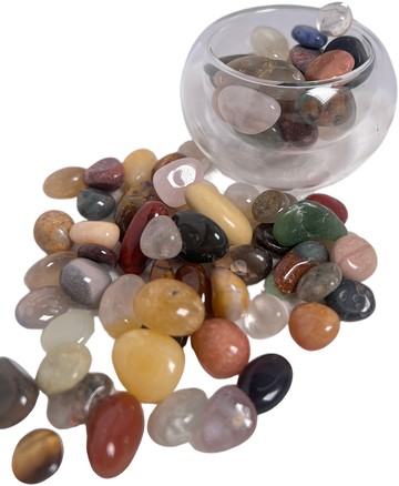 貝淇小舖 天然五色水晶石造景 天然七寶瑪瑙石 1kg 居家風水擺飾  多色  1包