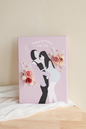 正好真好 x 不凋乾燥花插畫油畫花框