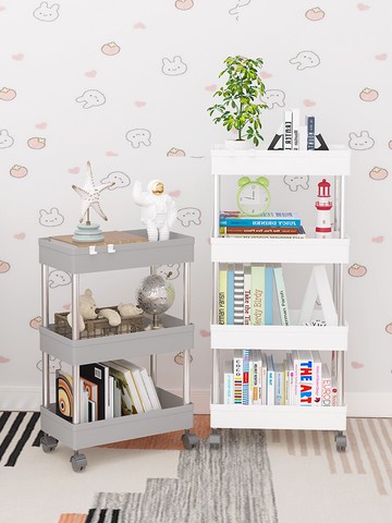 廚房置物架落地多層窄縫可移動小推車浴室臥室收納架客廳置地書架