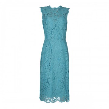 Dolce & Gabbana - Turquoise Viscose-cotton Blend Dress 44