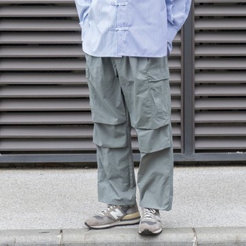 PANTS 輕薄抗撕裂面料9分褲直筒口袋工裝褲 山系戶外風格透氣速乾