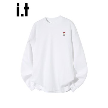 it:CHOCOOLATE美式簡約圓領衛衣男2025秋季新款潮牌白色長袖上衣