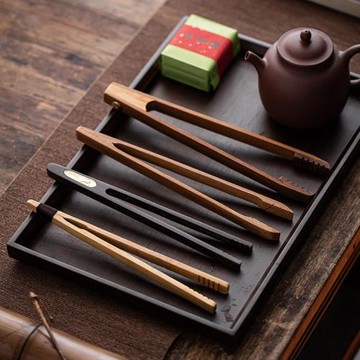 竹制茶夾 防滑茶杯鑷子 功夫茶具復古大號杯夾防燙六君子配件