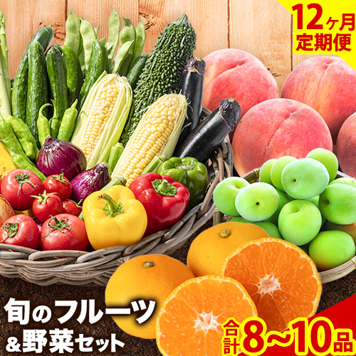 紀の川市の恵み 旬のフルーツ＆野菜セット 計8～10品《お申込み月翌月から出荷開始》和歌山県 紀の川市 フルーツ 果物 野菜 セット 桃 梅 みかん 新玉ねぎ なす トマト キャベツ