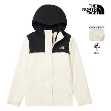 The North Face北面女款米白色DRYVENT防水衝鋒衣｜8DX8ROU 外套