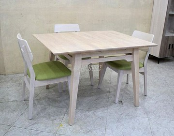 【歐風別館】維塔洗白色全實木正方伸縮餐桌【基隆至台中免運費】