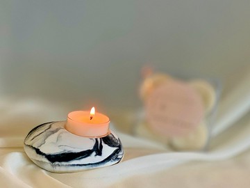 擴香石 燭台 香氛 擺飾 贈 茶蠟組