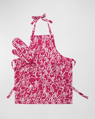 Fluffle Bunny Khadi Print Apron & Oven Mitt Collection