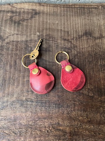 迷彩AirTag磁扣皮套 芭比粉 I 可當鑰匙圈放硬幣磁釦 Air Tag