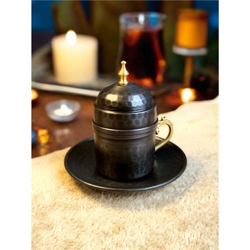 土耳其進口咖啡杯純手工銅黑色奢華小眾歐式宮廷精致錘紋設計師款