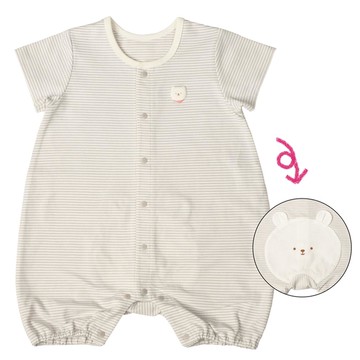 akachan honpo - 短袖兔裝-吸水速乾 動物造型屁屁-灰色