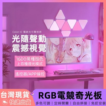 【12H台灣出貨】 奇光板 電競燈 量子燈 氛圍燈 蜂巢燈 電競組 電腦燈 電競房 桌燈 燈條 rgb 氣氛燈 房間佈置