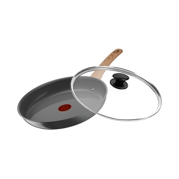 Tefal 法國 綠生活陶瓷不沾系列28CM平底鍋+玻璃蓋法國製IH適用